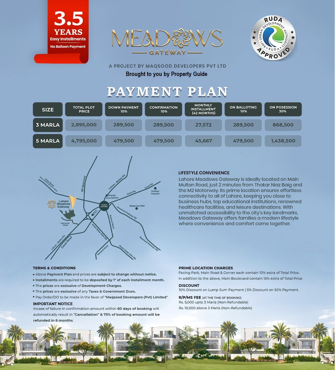 Lahore Meadows City Payment Plan